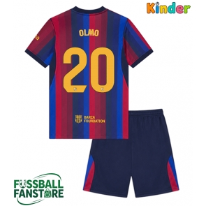 Barcelona Dani Olmo #20 Replik Heimtrikot Kinder 2026-27 Kurzarm (+ Kurze Hosen)